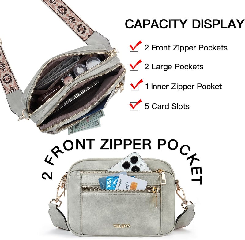 Telena Small Crossbody Bags For Women Vegan Leather Crossbody Purse With Adjustable Wide Strap For Daily Life - Image 3